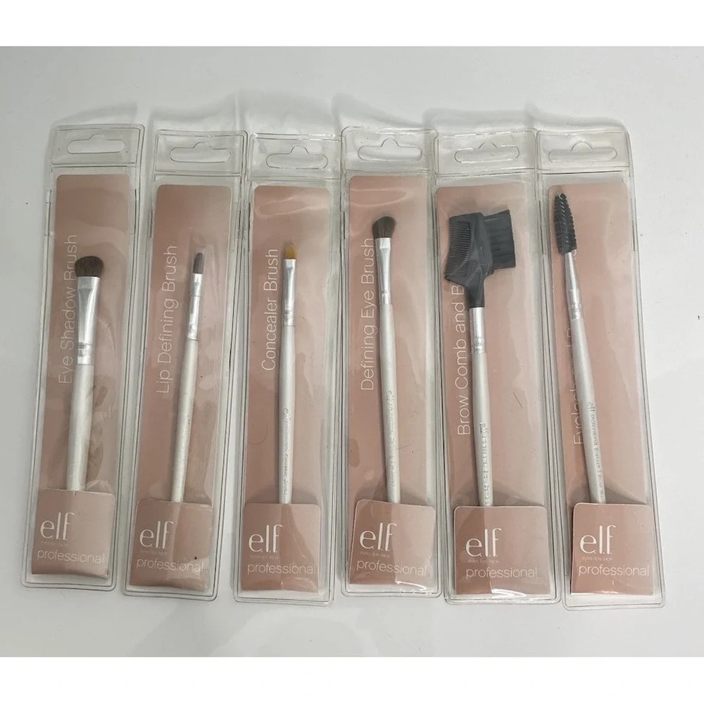 Lot Of 6 Elf Professional Brushes Eyes Lips‎ Brows New
